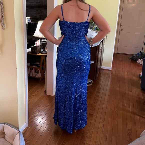 Blue Sequin Lulus Prom Dress - Picture 8 of 8